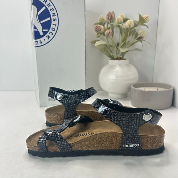 Birkenstock Taormina Sandal Magic Snake Black Silver Women 4/Kids 2 NWB Narrow - Picture 7 of 10